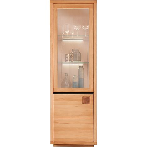 Vitrine 65 cm breit modern in massiver Buche geölt WINCHESTER-69 (1/5)