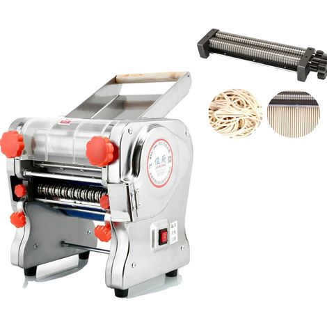Máquina automática para hacer pasta, acero inoxidable de alta calidad, opciones de pasta versátiles, 24 cm de ancho, 2,5 mm de grosor, enchufe europeo de 220V-240V. (1/2)