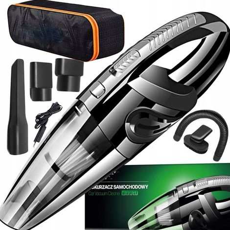 Aspirapolvere portatile senza fili per auto, set potente con ugelli XL e sacchetto.