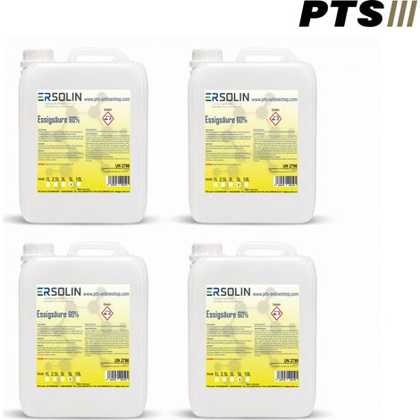 Essigsäure 60% 20 Liter (4 x 5 L) Entkalker Essig Reiniger technisch (1/3)