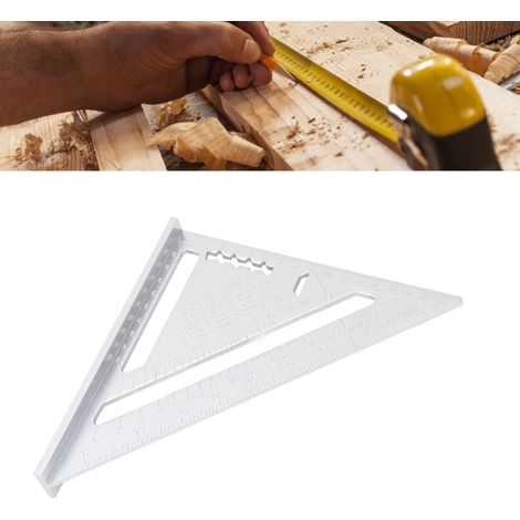 Règle en Aluminium Triangulaire pour Mesures Précises Idéale pour Ingénieurs et Menuisiers Couleur Argent - KZQ (1/5)