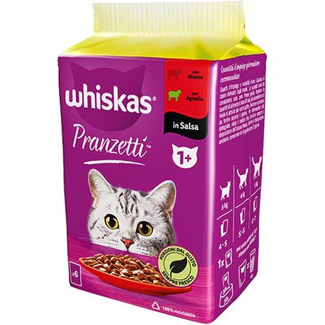 Whiskas Pranzetti +1 Carni Miste 6 x 50gr