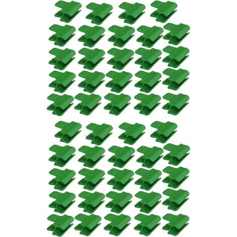 Lot de 48 colliers de serrage pour tuyau de jardin, accessoires de film d'abri de jardin, diamètre extérieur 16 mm, piquets pour plantes, clips en plastique pour serre, Vert