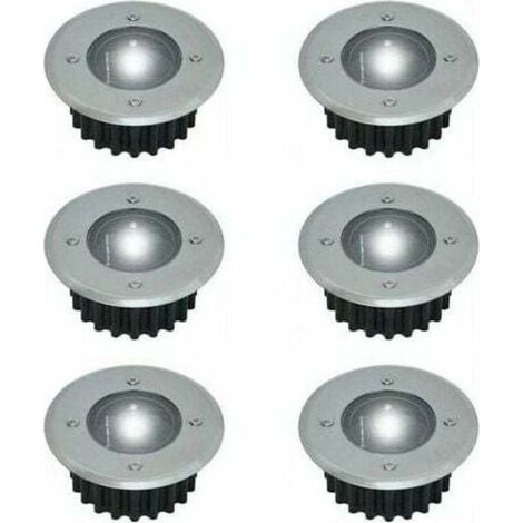 runde, eingelassene Solar-LED-Strahler (85 mm) – Edelstahl, wasserdicht, 8 Stunden Akkulaufzeit – 6er-Set für die Außenbeleuchtung (1/5)