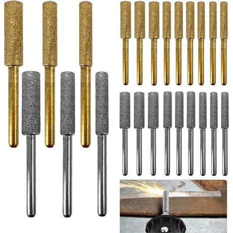 24 PièCes Affuteuse de Chaine Tronconneuse, AffûTeur TronçOnneuse, Gabarit Affutage Tronconneuse 4.0/4.8/5.5mm, Pour Outil Meulage Polissage (Or, Argent) - (1/5)
