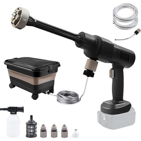 Portable Pressure Washer, Brushless Motor, Cordless Pressure Washer with 23L Foldable Water Tank, 6 in 1 Nozzle, Foam Sprayer, Hose (1/5)