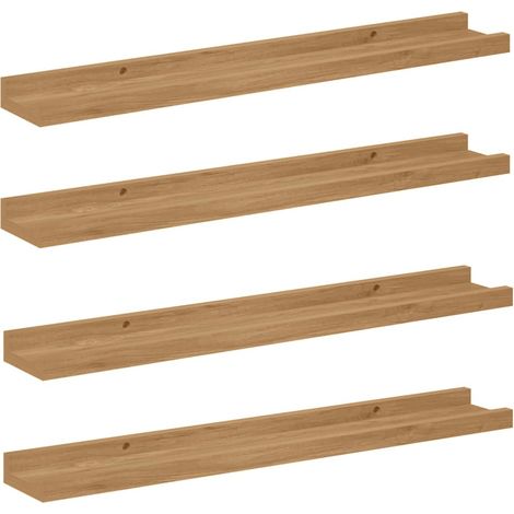 Scaffale da parete con lo scaffale 4 pcs Marrone 60 x 9 x 3 cm vidaXL