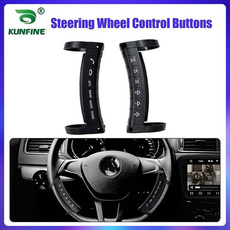 Télécommande universelle sans fil pour volant, multifonctions, Bluetooth, compatible avec autoradio, DVD et GPS. (1/5)