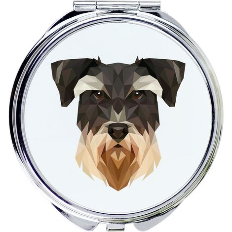 Schnauzer, Schnauzer - specchio con foto e scritta geometrica di Art-Dog (1/3)