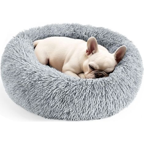 Hunde- und Katzenkorb, 50 cm Katzenkorb für den Innenbereich, beruhigender runder, donut-förmiger Korb für Welpen und Kätzchen, waschbarer, weicher Korb für kleine und mittelgroße Hunde und Katzen (he (1/5)