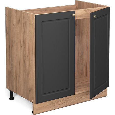 Mobile lavello cucina Fame-Line, Antracite-oro, 80 cm senza piano di lavoro, Vicco (1/5)