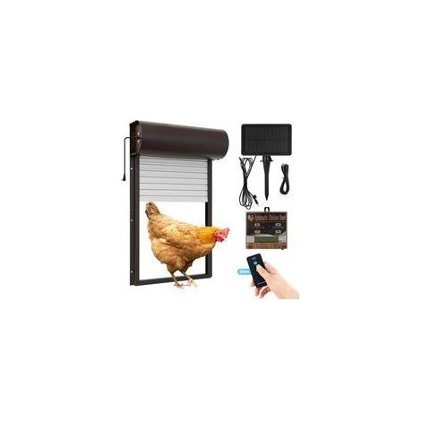 Porte automatique pour poulailler solaire – Métal en tôle – Minuterie intégrée – Compatible avec poulets et canards (1/5)