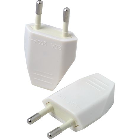 Stecker Männlich 2,5a Weiß 2 Stück