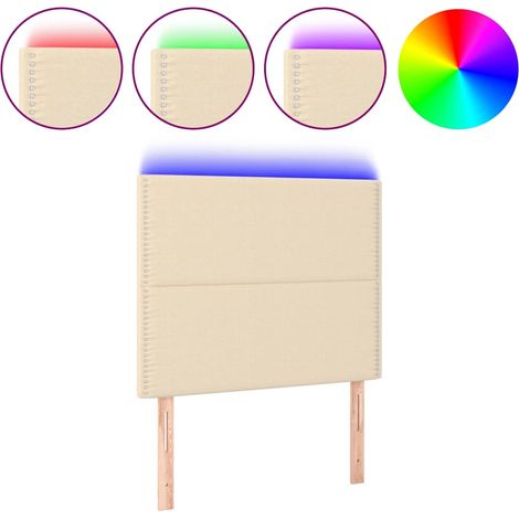 Maison Exclusive - Testiera a LED crema 90x5x118/128 cm in Tessuto (1/5)