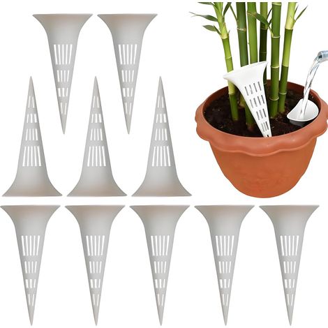 Piquet Arrosage - 10 Pièces - Plastique Blanc - Irrigation Racine Profonde - Jardin et Plantes en Pot (1/5)