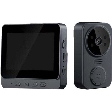 Sonnette vidéo de sécurité, caméra de sonnette vidéo WiFi, avec écran IPS de 10,9 cm, interphone vidéo bidirectionnel, caméra de sonnette sans fil (1/4)