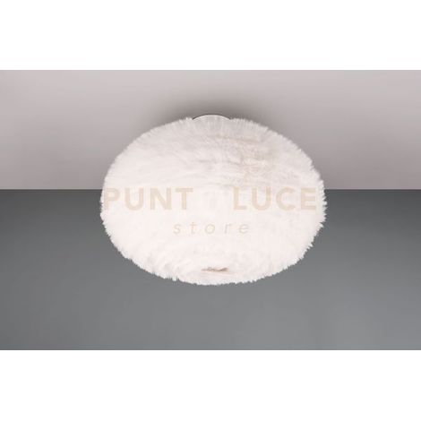 FURRY PLAFONIERA EFFETTO PIUMA BIANCA D. 50CM 2 LUCI ATTACCO E27