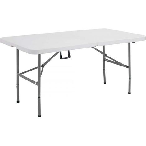 Tavolo rettangolare pieghevole bianco 152 x 76 x 74 cm