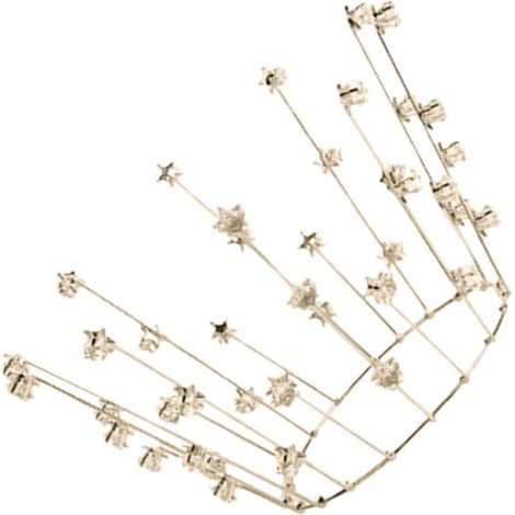 Gold pentagram bridal crown, hair jewelry, birthday cake decoration for women (1/5)