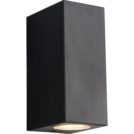 Applique murale extérieure noire rectangulaire haut bas 2xGU10 IP44 (1/5)
