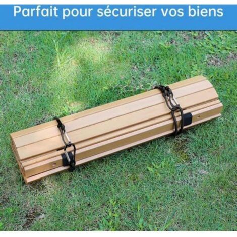 Tendeur Elastique - 30 cm - Avec Mousqueton Métallique - Pour Bâche Tente Camping Voiture Moto - Lot de 6 (1/5)