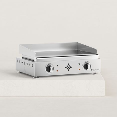 Plancha électrique 2400W – 2 zones de cuisson – Plaque chrome dur 6mm – Dimensions 53x34cm pour 4 à 6 personnes