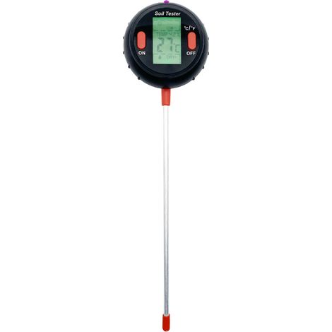 Analizador de suelos profesional 5 en 1 de SoilCheck, modelo MultiProbe, con sensores de humedad, pH, temperatura y luz, pantalla retroiluminada y carcasa ergonómica de ABS/metal, 290 mm (1/5)