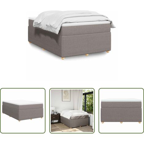 vidaXL Taschenfederkern - Boxspringbett mit Matratze Taupe 120x200 cm Stoff (1/5)