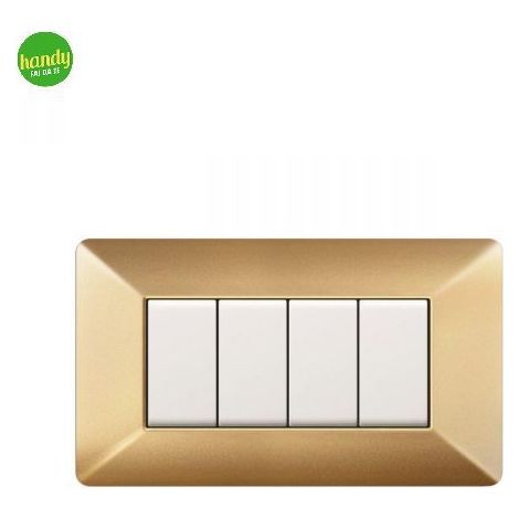 Placca da 4 moduli Easy Elettrocanali in plastica sabbia oro
