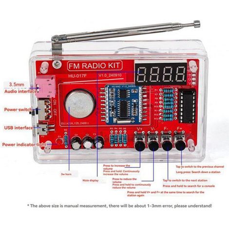 2x Kit électronique radio FM, module RDA5807, 87-108 MHz, projet soudure DIY, apprentissage scolaire (1/5)