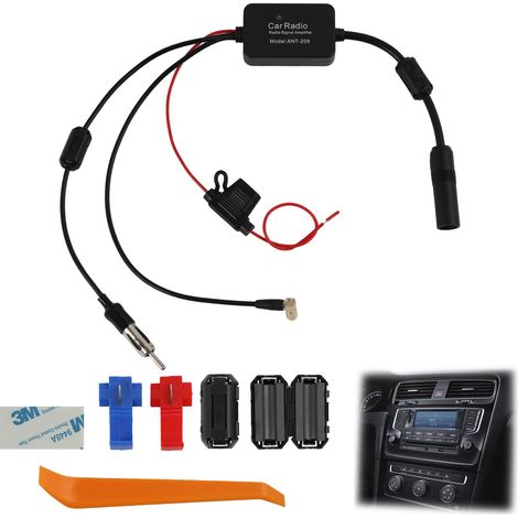 Adaptateur pour Autoradio, Splitter SMB vers DIN avec amplificateur intégré 15–20 DB, antenne Adaptateur pour réception FM et, Connexion stéréo Voiture, Installation 12V Facile (1/5)