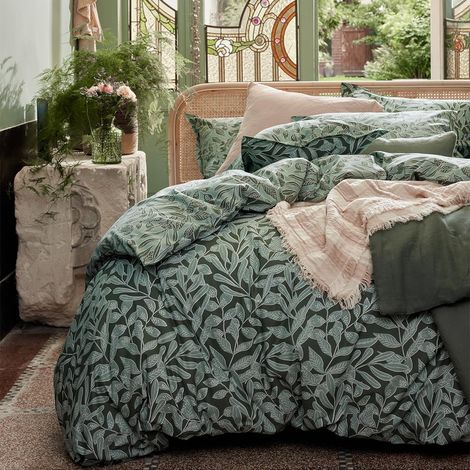 Housse de Couette imprimée en Coton, 140 x 200 cm, Vert (1/5)