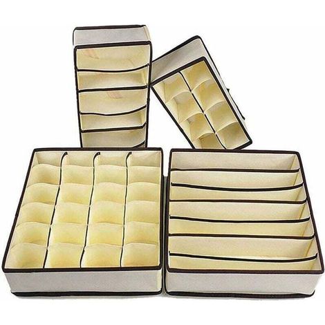 OrganisateuRôtiroir, Boîte de rangement tissu, organisateur de placard vetement, dressing rangement vetement pour chambre à coucher, separateuRôtiroirs pour vêtements soutiens-gorge chaussettes etc-Fe
