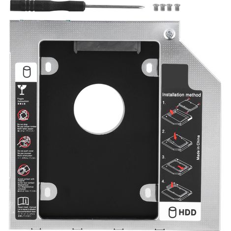 Caddy Disque Dur SATA 9.5mm/12.7mm Universel en Alliage d'Aluminium pour Ordinateur Portable (1/5)