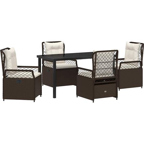 Maison Exclusive - Garten Essgruppe 5 pcs Braun Poly-Rattan (1/5)