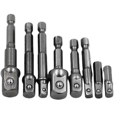 Barre d'extension de tournevis MC 8 pièces en acier au chrome vanadium, jeu de forets à tige hexagonale, adaptateur de douille durable pour le bricolage (1/4)