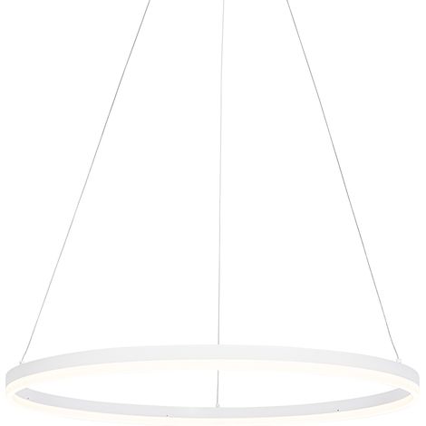 Design-Hängelampe weiß 80 cm inkl. LED 3-stufig dimmbar - Anello