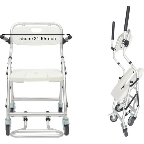 Chaise de bain, Design pliable, Caractéristiques de sécurité, BLANC (1/2)