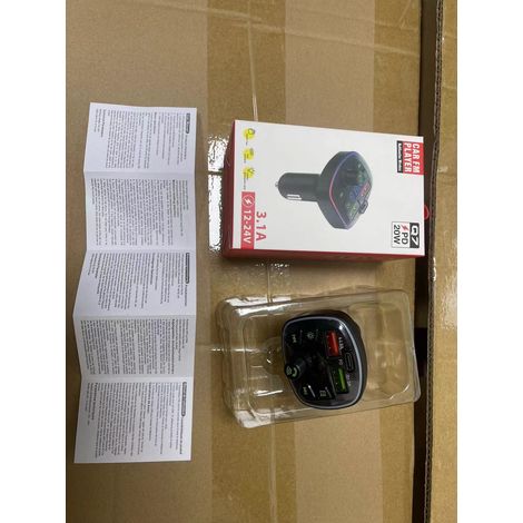Lecteur MP3 Bluetooth pour voiture avec fonction mains libres, diffusion vocale, clé USB à charge rapide PD -- Q7-4.8A (1/3)