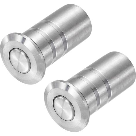2PCS Dust Covers for Door Strike Plates 10mm/0.39", Secure Anti-Dust Sliding Lock Inserts in 304 Stainless Steel, Cylinder Lock Accessories, Silver (1/5)