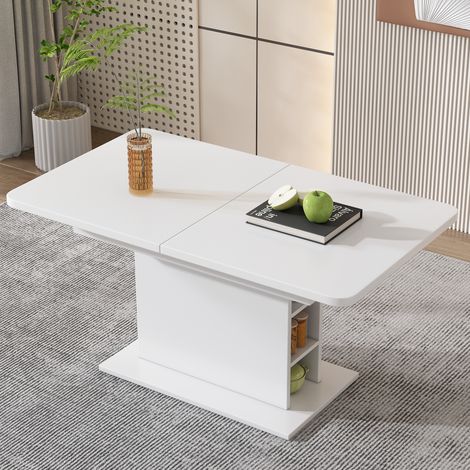 Mesa comedor extensible almacenaje blanca moderna hogar OKMYHOME (1/5)