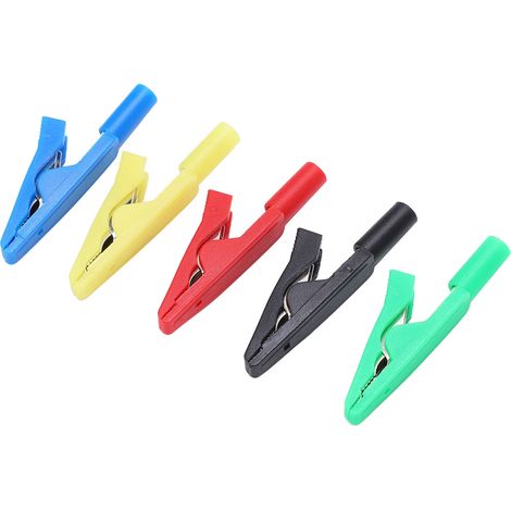 Pince crocodile U16 2 mm avec pince à aiguille, rouge, noir, jaune, vert, bleu, isolée (1/5)