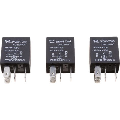 3 Pièces 24V 30A Voiture Automobile Van Bateau Électronique 5 Broches SPST Relais (1/5)