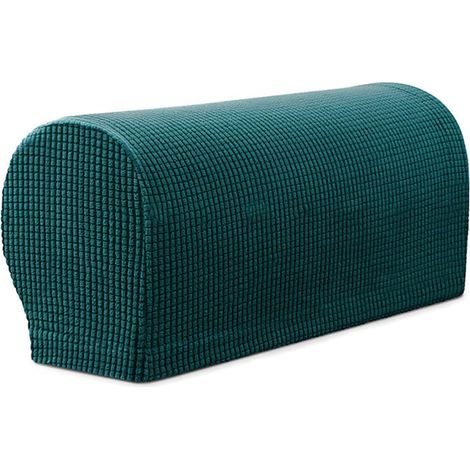 Housses de fauteuil 2 pièces, housse élastique anti-dérapante pour accoudoirs de canapé (turquoise) (1/5)