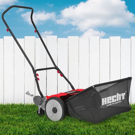 Tondeuse hélicoïdale sans électricité – Largeur de coupe 46 cm – Hauteur de coupe réglable 24-75 mm – Bac 50 L – Poids 17,2 kg – Hecht