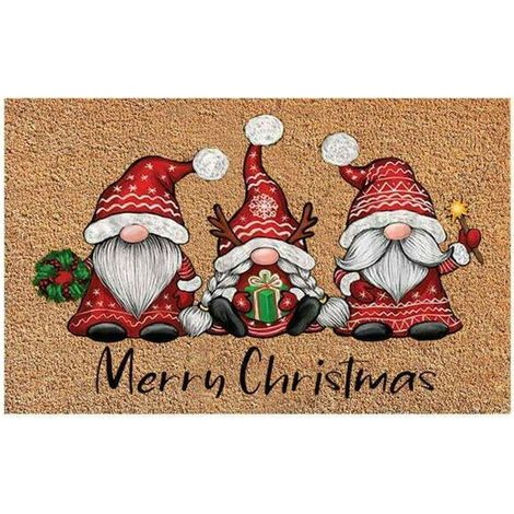 Paillasson nain Gnome de noël, tapis de bienvenue joyeux noël, tapis de porte40X60cm (1/3)
