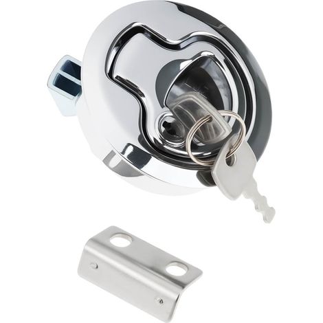 61.5mm Round 2-Hole Recessed Zinc Alloy Boat Door Latch with Key for 2 Inch Hole (1/5)
