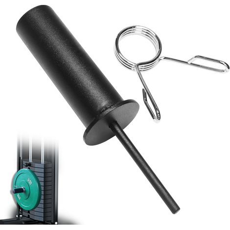 Goupille d'extension de colonne de poids avec collier à ressort pour machines à câbles et appareils de musculation fonctionnelle - Accessoires pour salles de sport à domicile et professionnelles (1/5)
