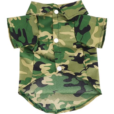 Chemise pour chien, vêtements respirants et lavables pour animaux de compagnie, respectueux de la peau, à la mode, pour printemps et été, XZCS18, Camouflage vert S (1/5)