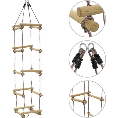 Échelle de corde pour enfants,,Équipement de Jeu 200 cm Bois -BV46461 (1/5)